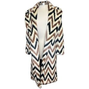 Autumn Adeigbo Faux Fur Chevron Wednesday Coat, MSARP $650